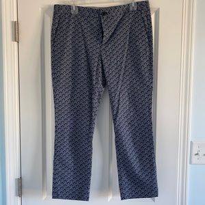 Navy patterned dress pants